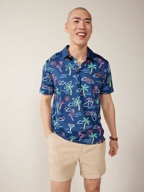 Chubbies “The Neon Light” Polo Shirt size Medium